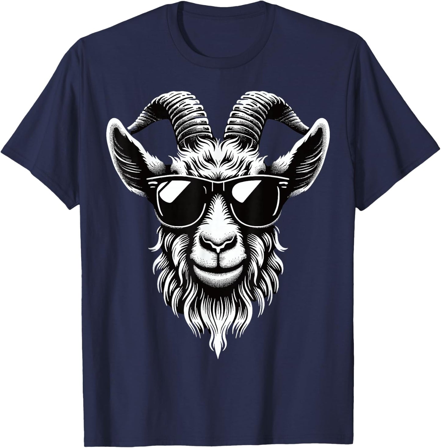 Goat with Sunglasses T-Shirt - T-Shirt | Navy