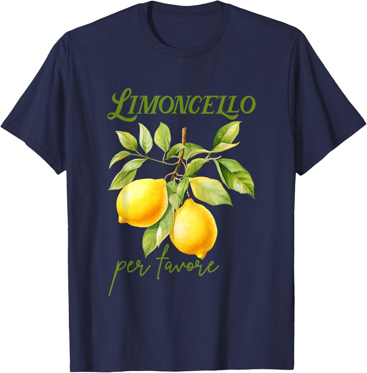 Limoncello Per Favore | Limoncello Lemon Liqueur , black T-Shirt - T-Shirt | Navy