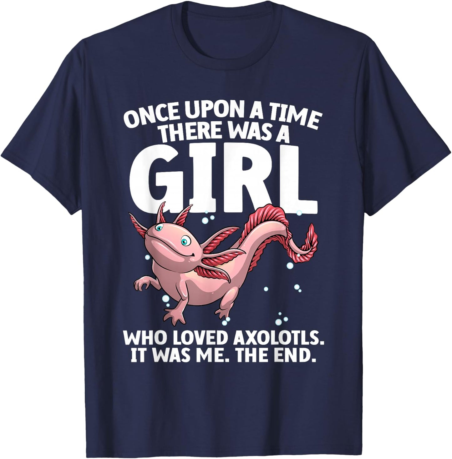 Cool Axolotl Art Girls Salamander Axolotl Lover T-Shirt - T-Shirt | Navy