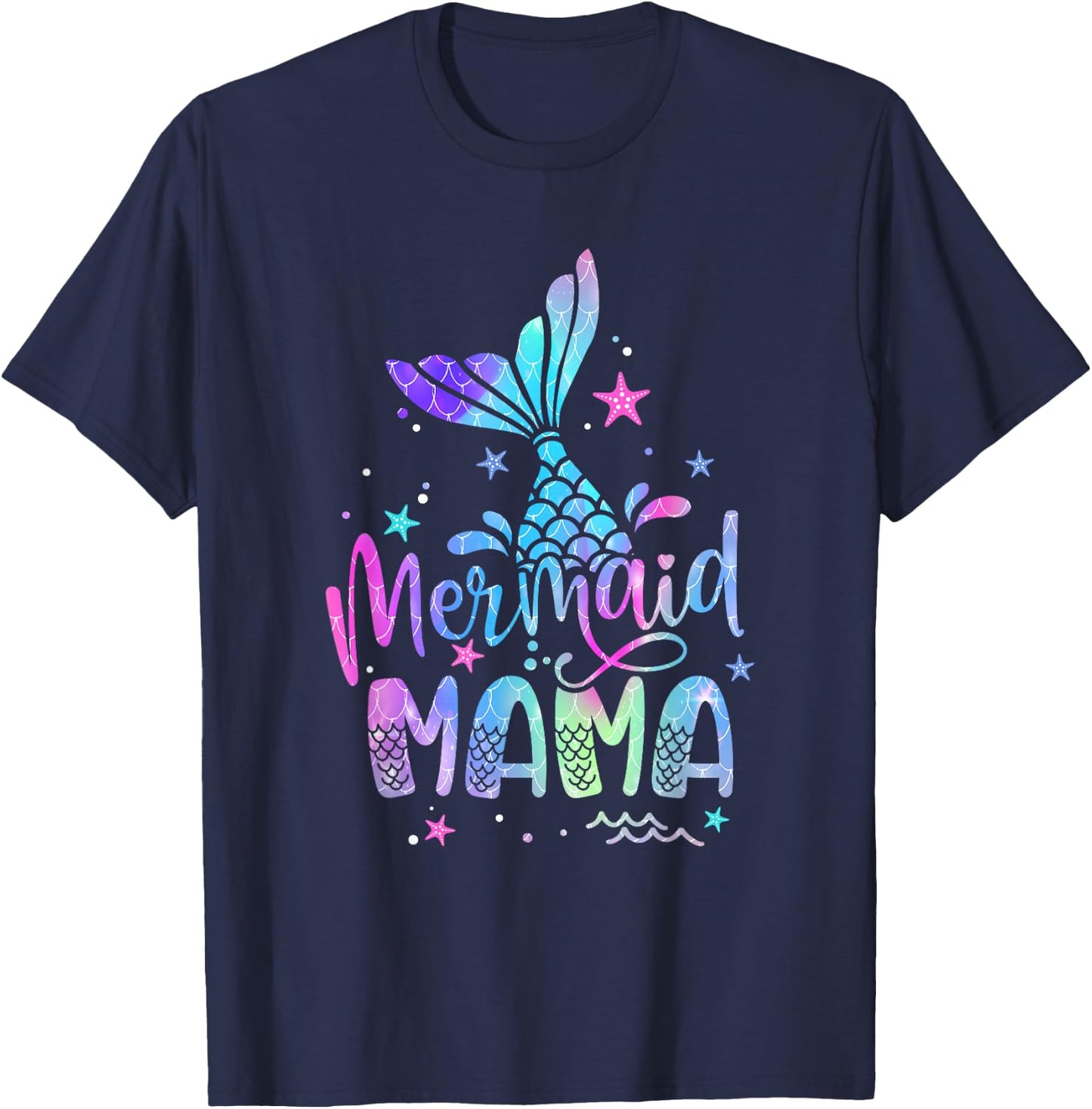 Mermaid Mama Women Family Matching 1st Birthday T-Shirt - T-Shirt | Navy