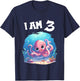 Kids 3 Years old 3 birthday Boy Girl Octopus T-Shirt - T-Shirt | Navy