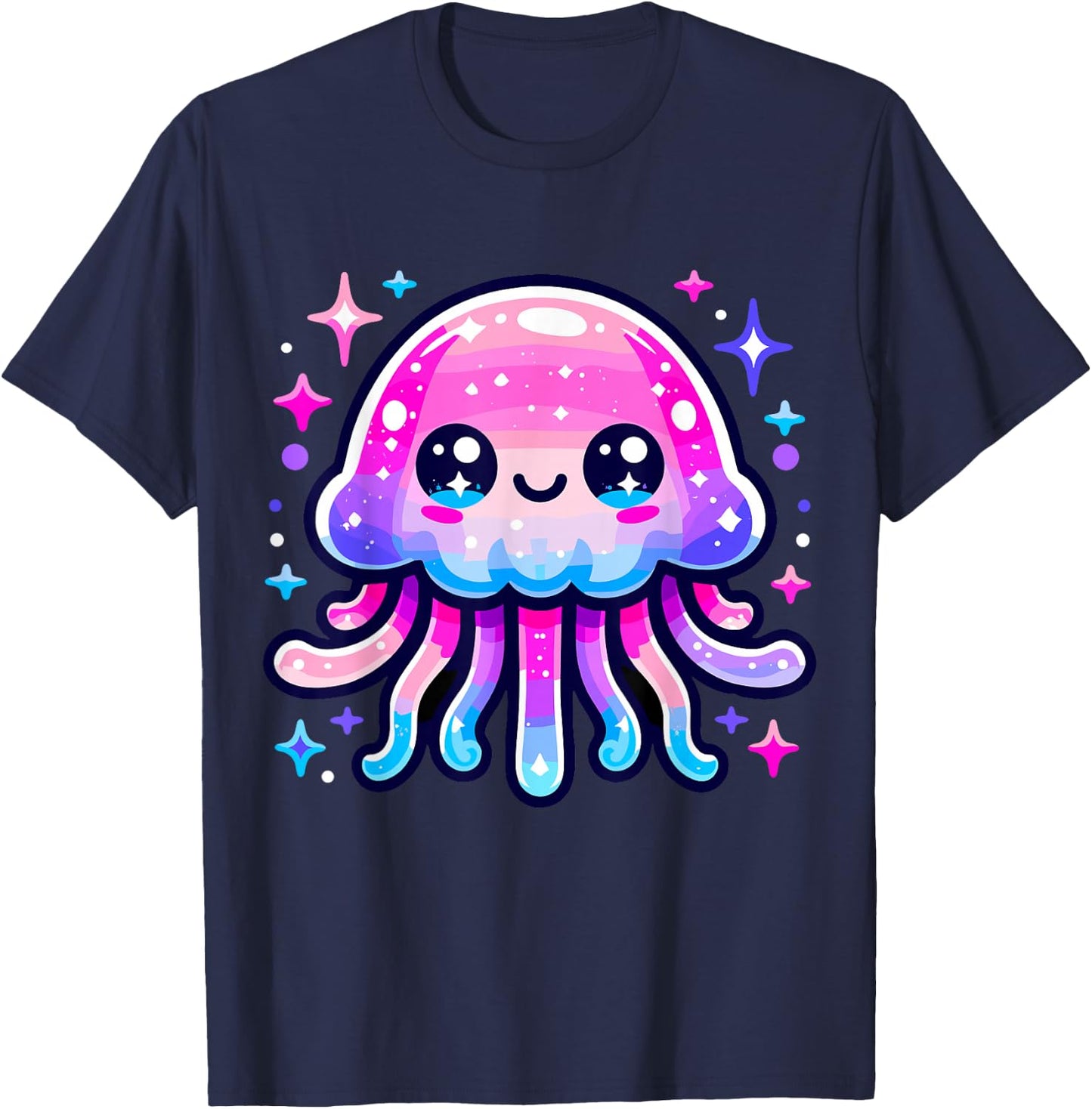 Cute Jellyfish Kawaii T-Shirt - T-Shirt | Navy