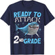 Shark Ready To Attack kids 2nd Grade Second funny 1st day T-Shirt - T-Shirt | Navy
