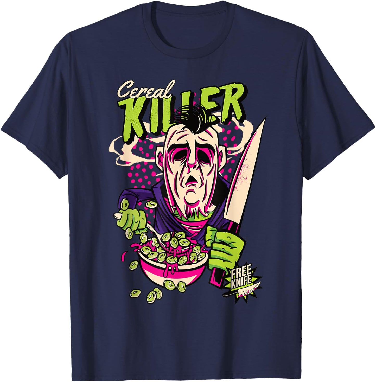 Müsli Killer Retro Horror Serienmörder Dark Humor Comic T-Shirt - T-Shirt | Navy