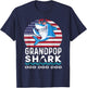 Grandpop Shark Shirt Fathers Day Gift From Wife Son Daughter T-Shirt - T-Shirt | Navy