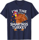 Smartass Turkey Matching Outfit Thanksgiving Pajamas Family T-Shirt - T-Shirt | Navy