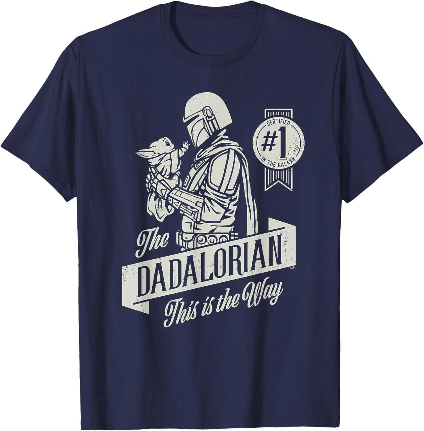 Star Wars The Mandalorian and Grogu Dadalorian Father's Day T-Shirt - T-Shirt | Navy
