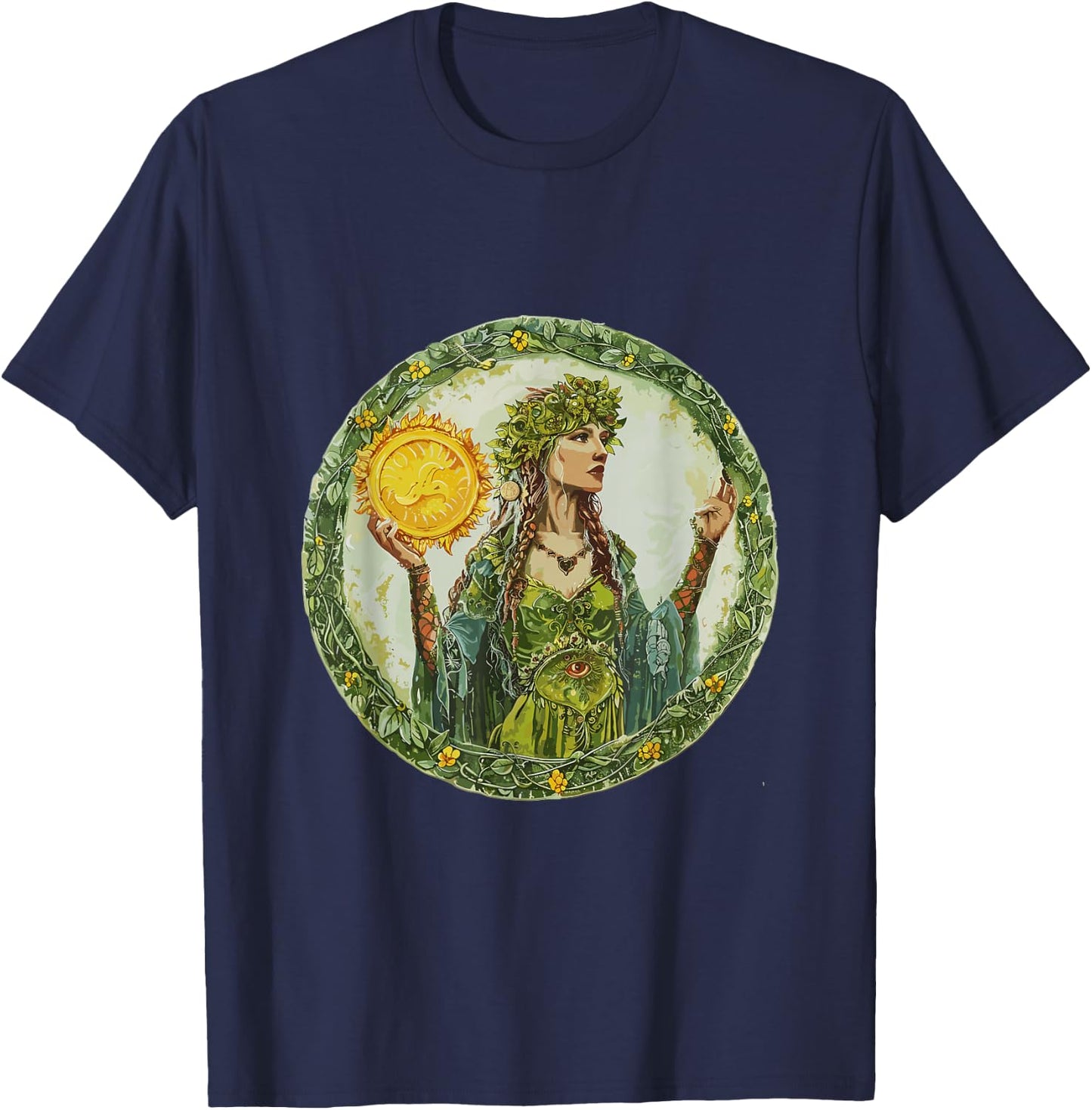 Ostara Spring Equinox Enchantress Renewal T-Shirt - T-Shirt | Navy