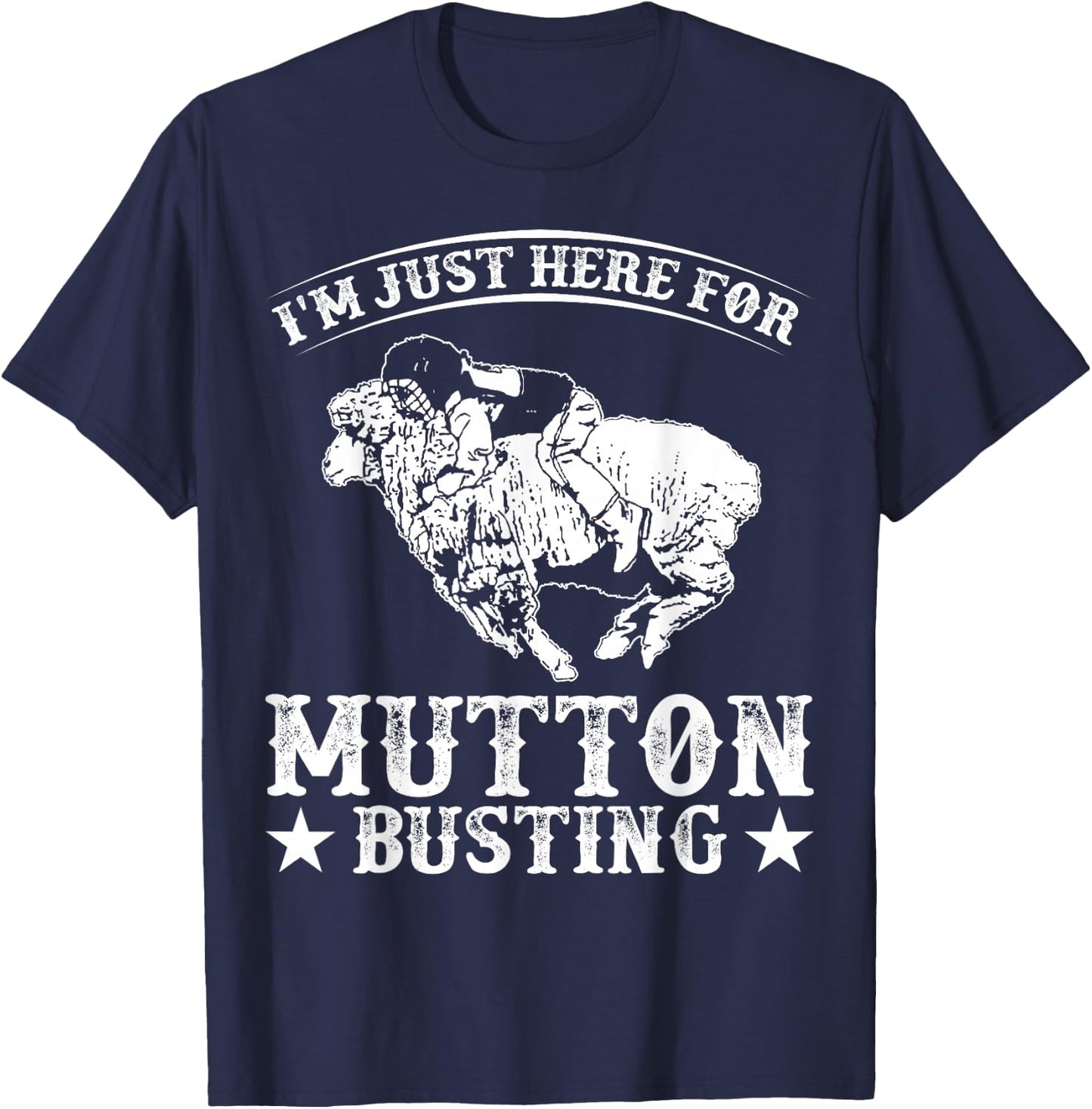 Mutton Busting Rodeo Vest Sheep Rider Mutton Buster T-Shirt - T-Shirt | Navy