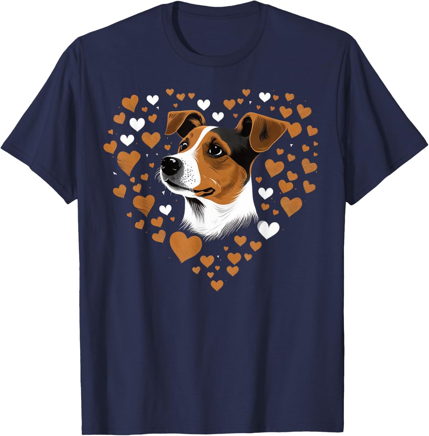 Jack Russell Terrier Love Heart Jack Russell Terrier Lover T-Shirt - T-Shirt | Navy