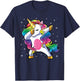 Dabbing Unicorn Shirt Girls Kids Mom Women Dab Unicorn T-Shirt - T-Shirt | Navy