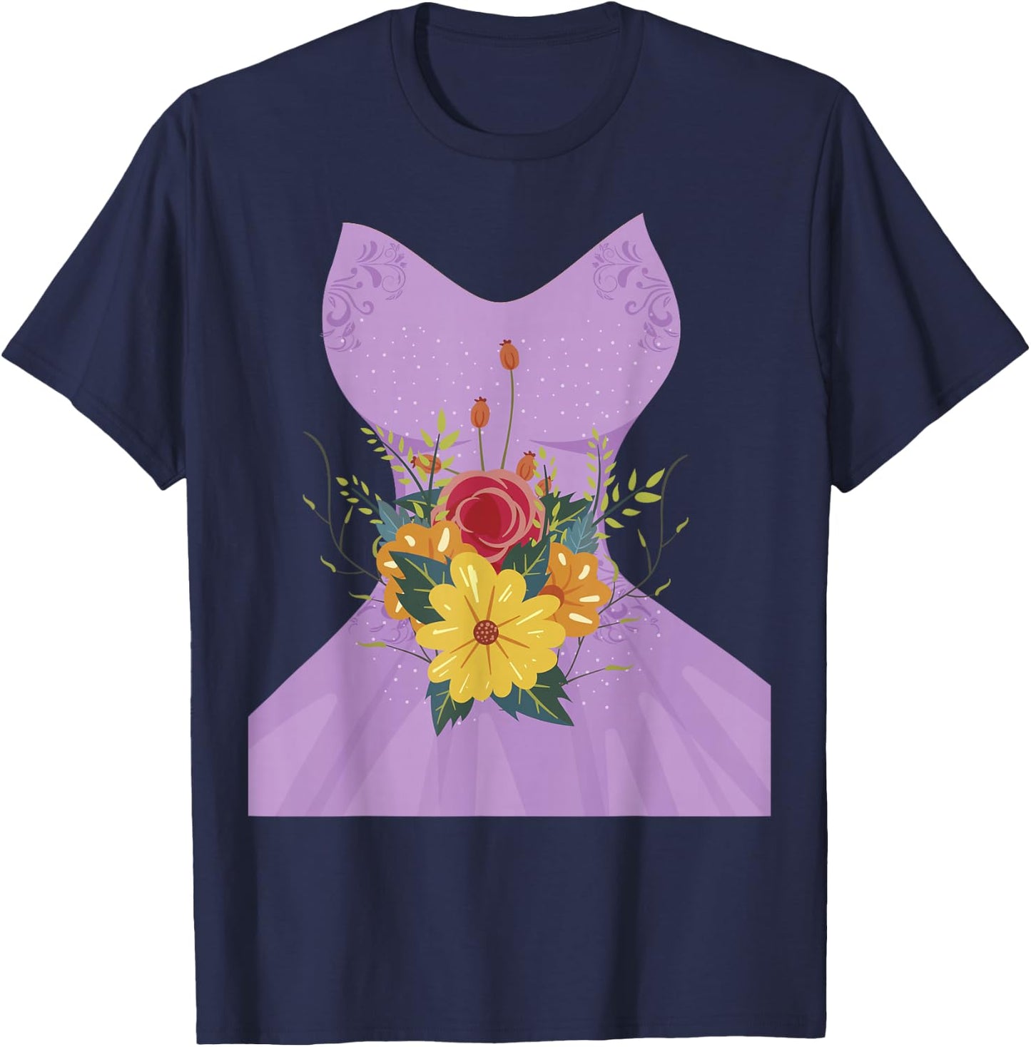 Simple Wedding Dress Gift Bridal Showers Gift T-Shirt - T-Shirt | Navy