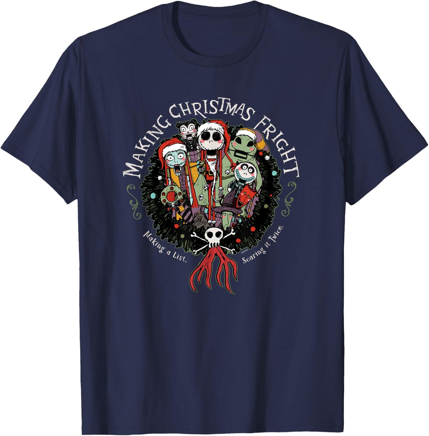 Disney Nightmare Before Christmas Making Christmas Fright T-Shirt - T-Shirt | Navy