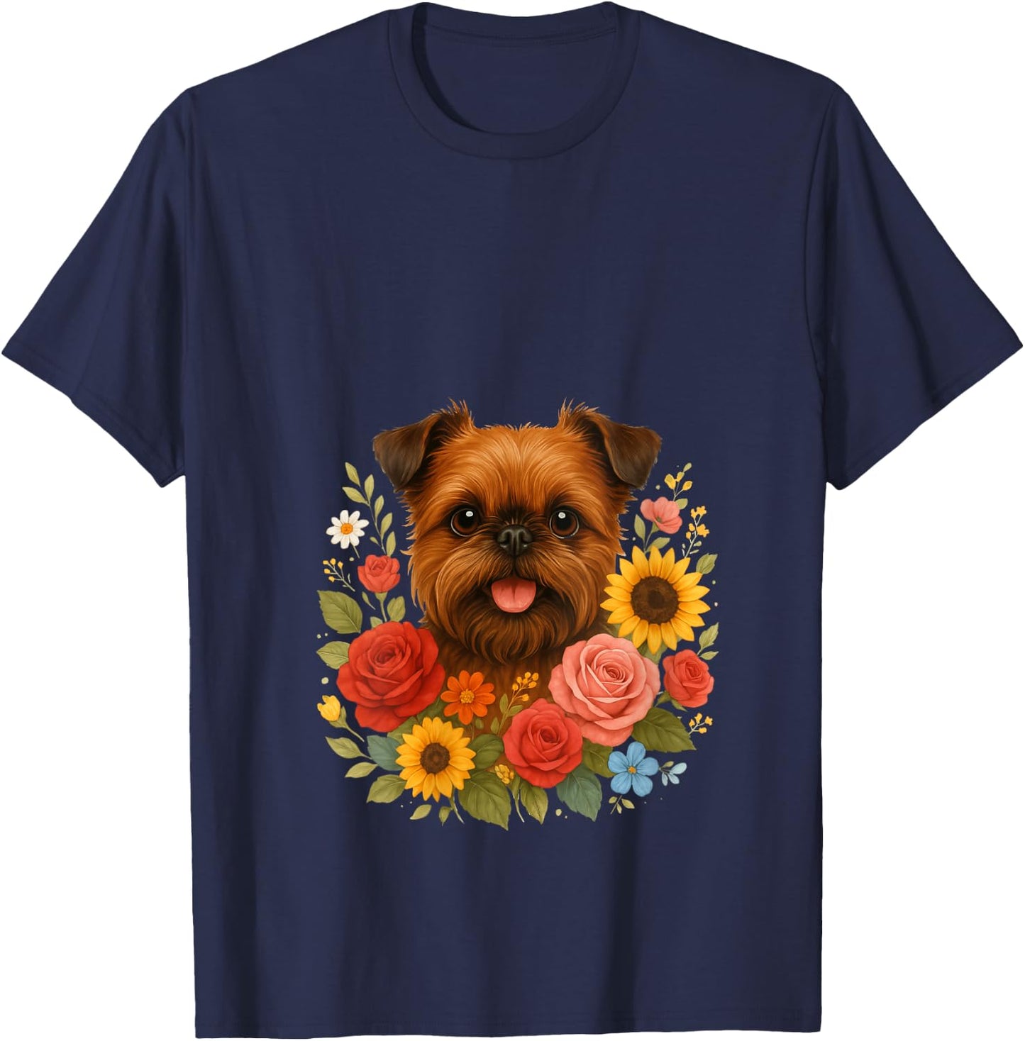 Brussels Griffon V-Neck T-Shirt - T-Shirt | Navy