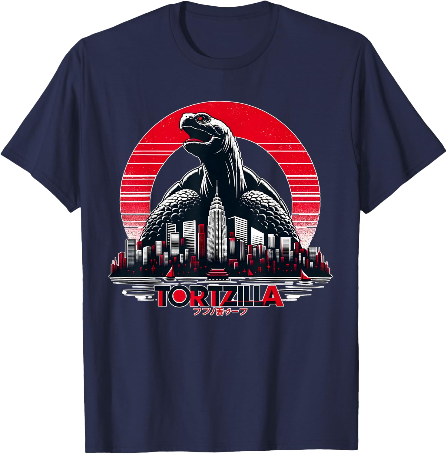 Tortoise, Tortzilla, Funny Tortoise Lover, Turtle, Tortoise T-Shirt - T-Shirt | Navy