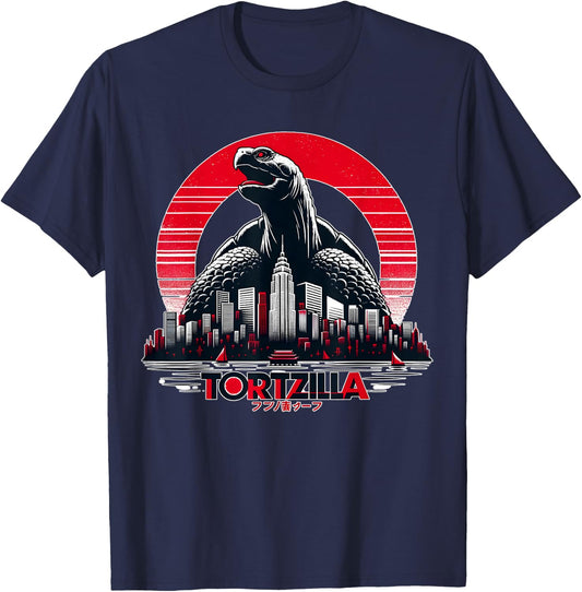Tortoise, Tortzilla, Funny Tortoise Lover, Turtle, Tortoise T-Shirt - T-Shirt | Navy