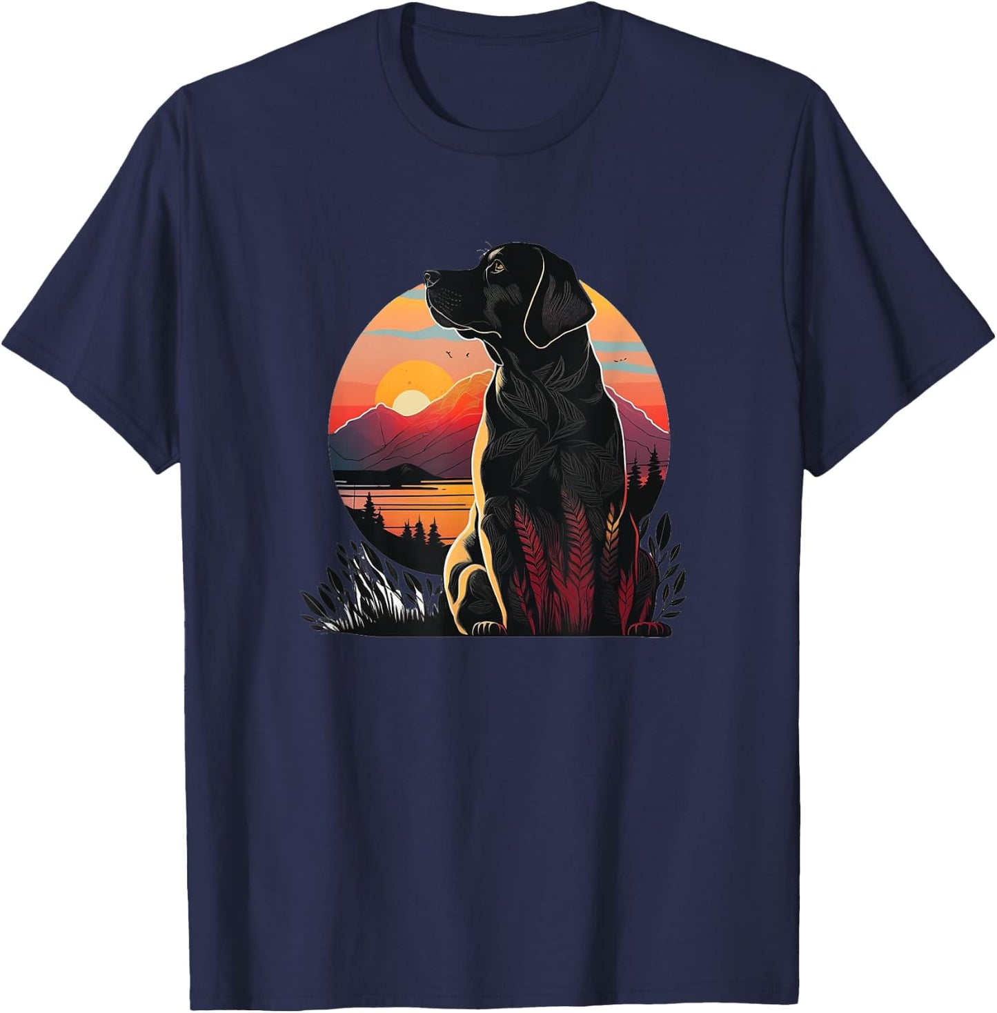 Cute Black Lab Black Labrador Retriever Puppy Dog Mom Animal Women Girls Kids T-Shirt - T-Shirt | Navy