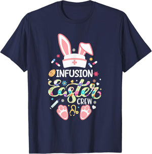 Infusion Easter Day Nurse Crew Bunny Ears Nurse Life T-Shirt - T-Shirt | Navy