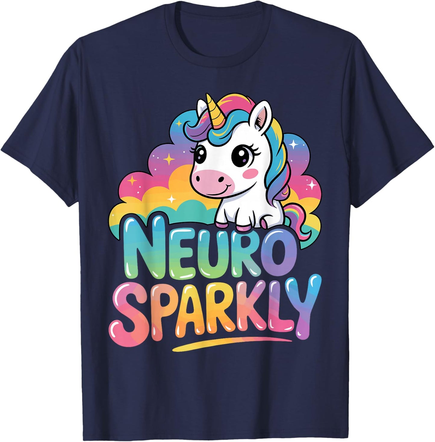 Unicorn Neurosparkly T-Shirt - T-Shirt | Navy