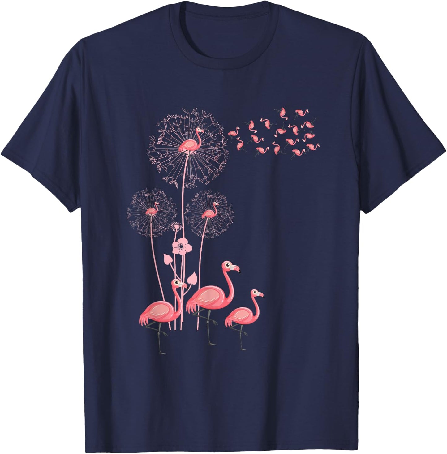 Dandelion Flamingo Flamingo Dandelion T-Shirt - T-Shirt | Navy