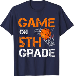 Funny Games On Fifth Grade Basketball First Day Of School T-Shirt - T-Shirt | Navy