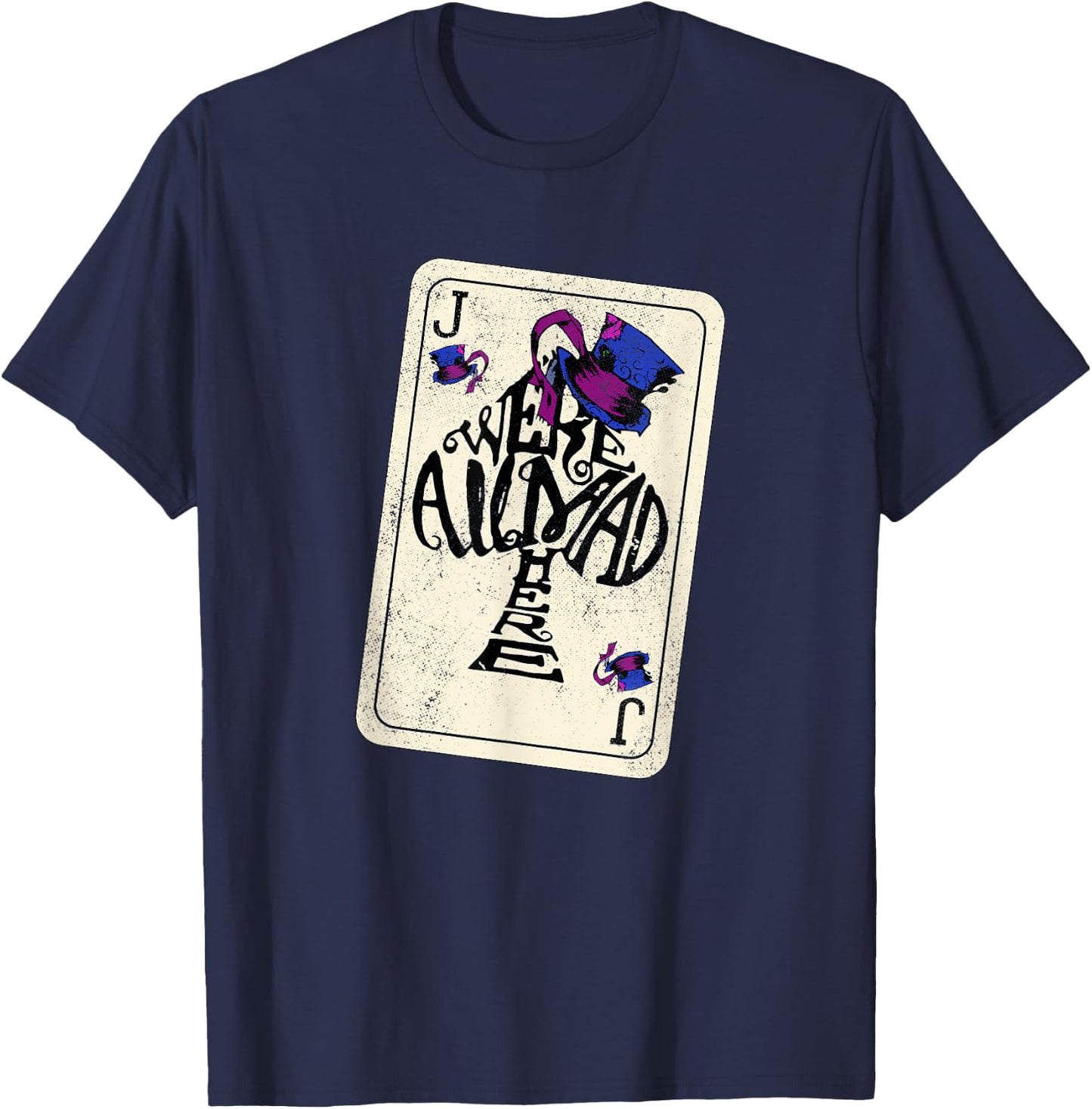 Jack of Spades - We're All Mad Here - Distressed T-Shirt - T-Shirt | Navy