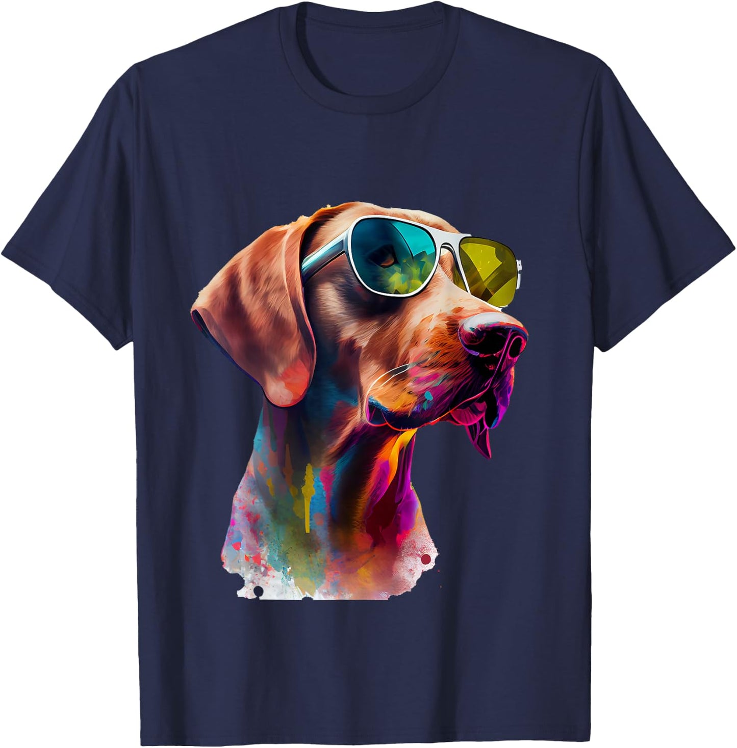 Viszla with Sunglasses T-Shirt - T-Shirt | Navy