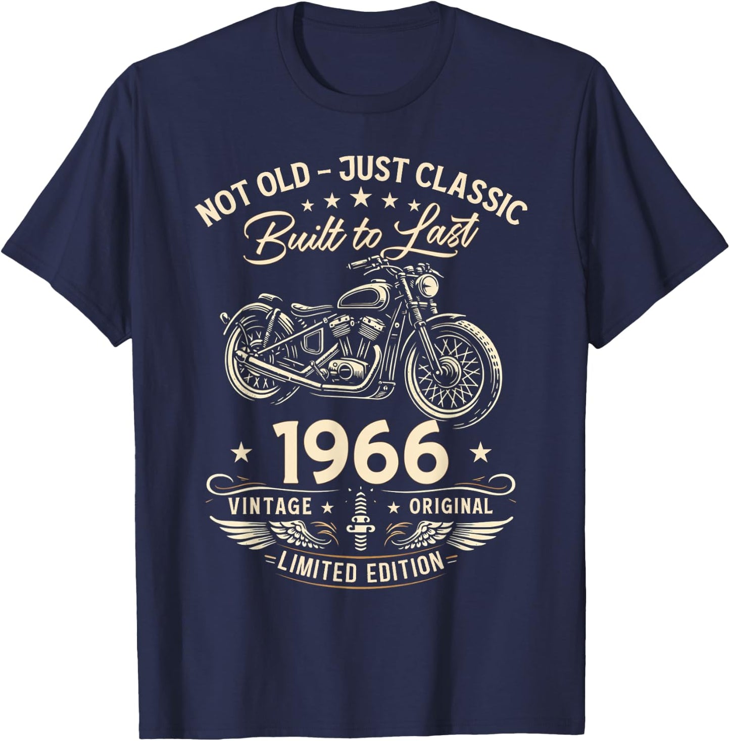 60. Geburtstag Mann Geschenk Motorrad Motorradfahrer 1966 T-Shirt - T-Shirt | Navy