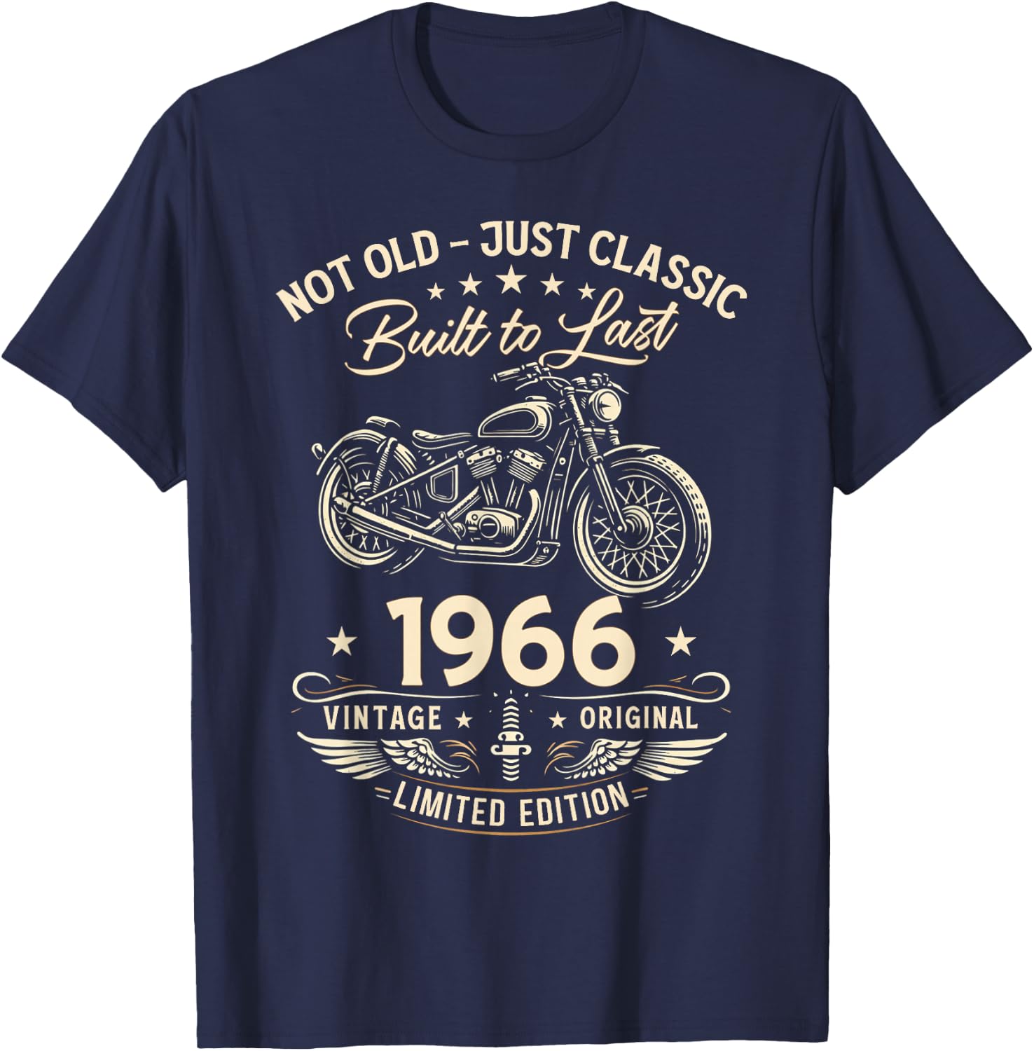 60. Geburtstag Mann Geschenk Motorrad Motorradfahrer 1966 T-Shirt - T-Shirt | Navy