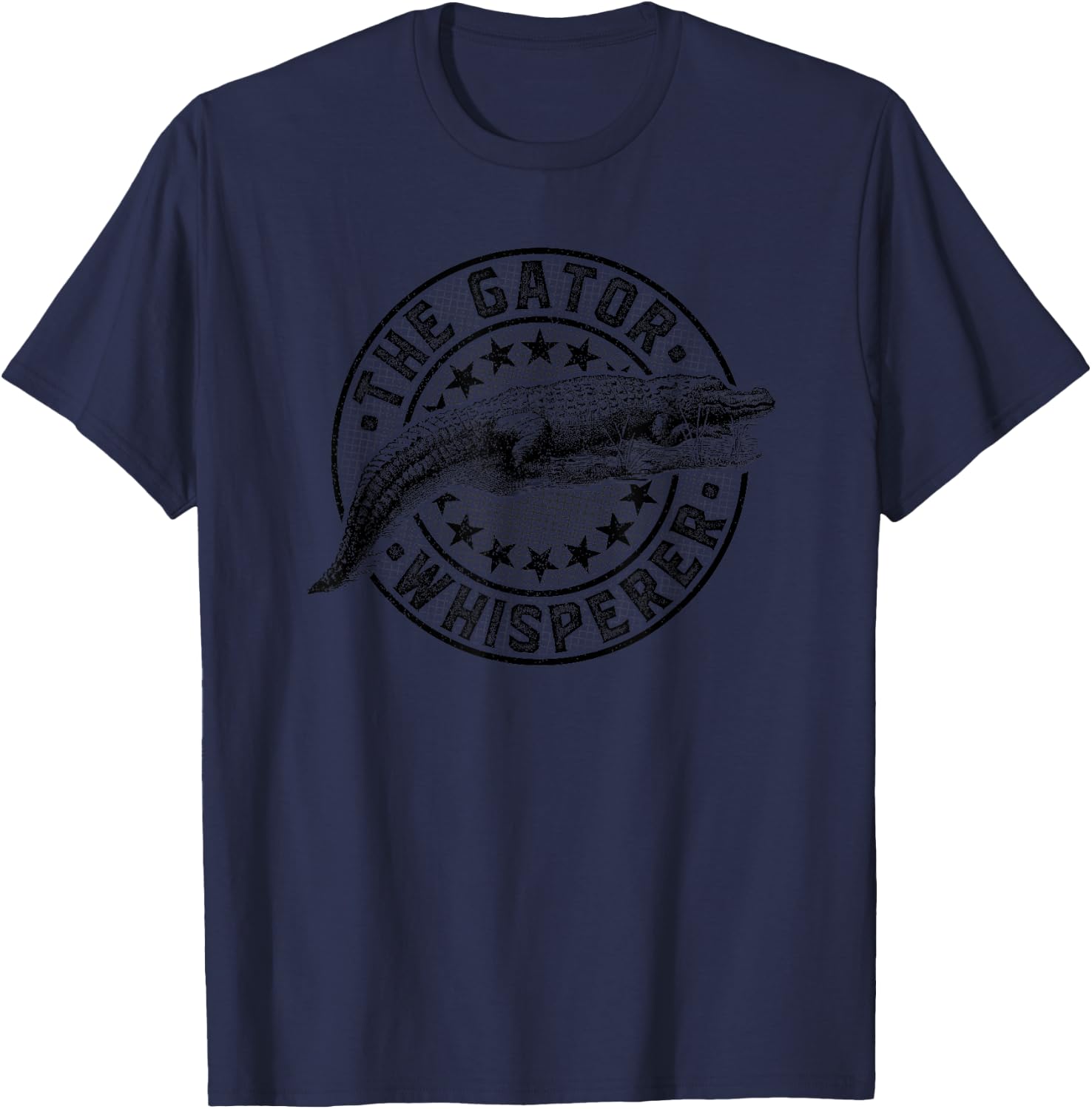 Gator Whisperer, Vintage Alligator Crocodile Hunting T-Shirt - T-Shirt | Navy