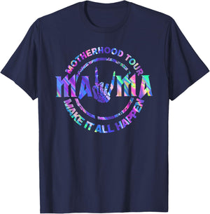 Mama Make It All Happen Funny Holo Epic Glow Mother's Day T-Shirt - T-Shirt | Navy