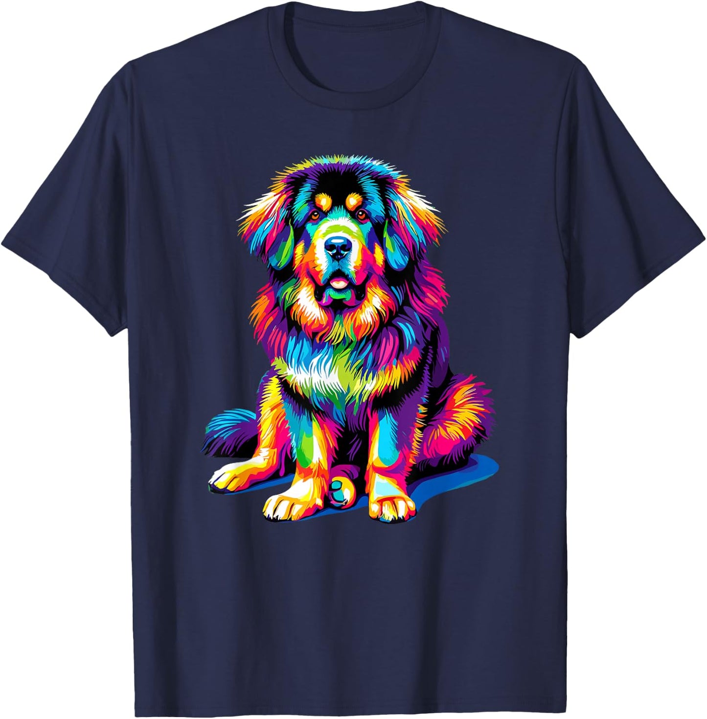 Colorful Tibetan Mastiff T-Shirt - T-Shirt | Navy