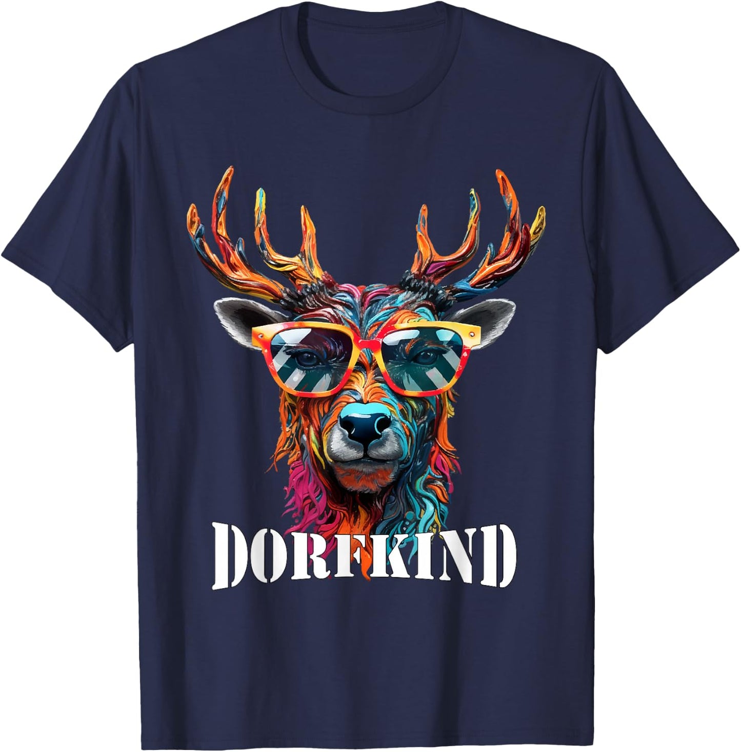 Dorfkind Deer Farmers & Farmer Gift Village Child , black T-Shirt - T-Shirt | Navy