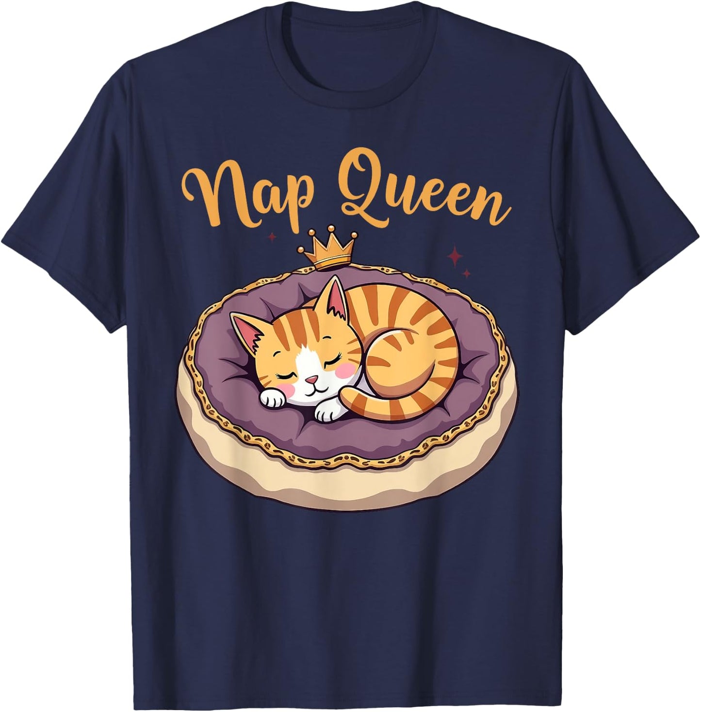 Nap Queen Adorable Cat T-Shirt - T-Shirt | Navy