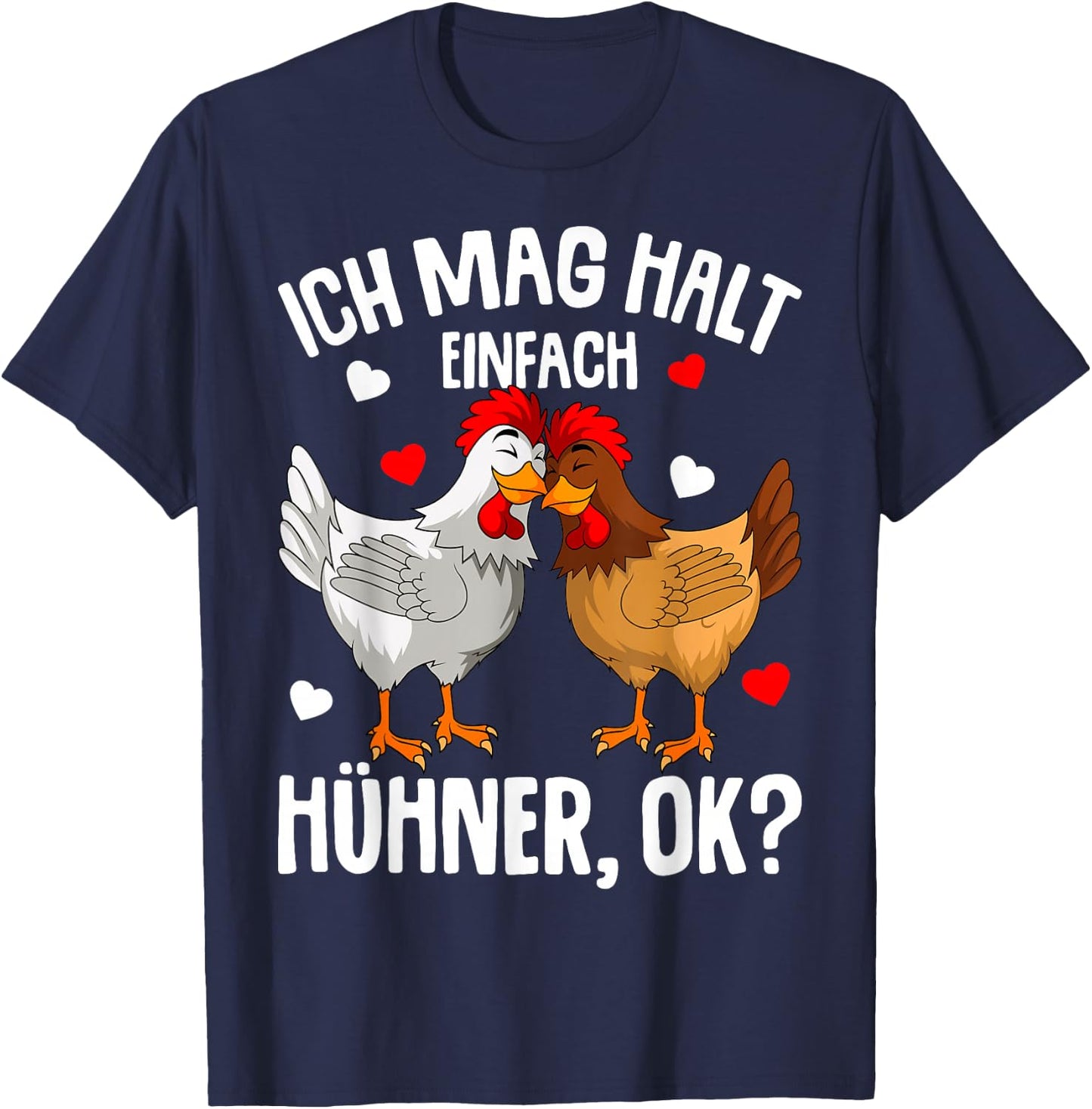 Ich mag halt Hühner Damen Mädchen Kinder Huhn T-Shirt - T-Shirt | Navy