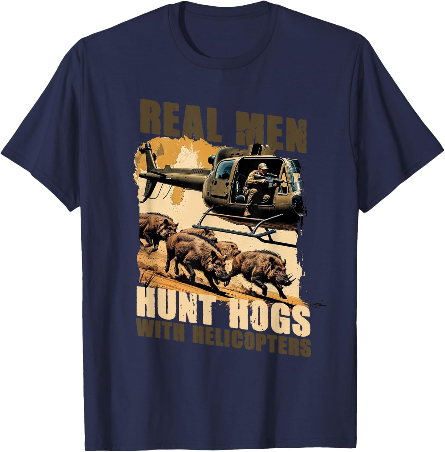 Sanglier Chasse au Sanglier Porc T-Shirt - T-Shirt | Navy