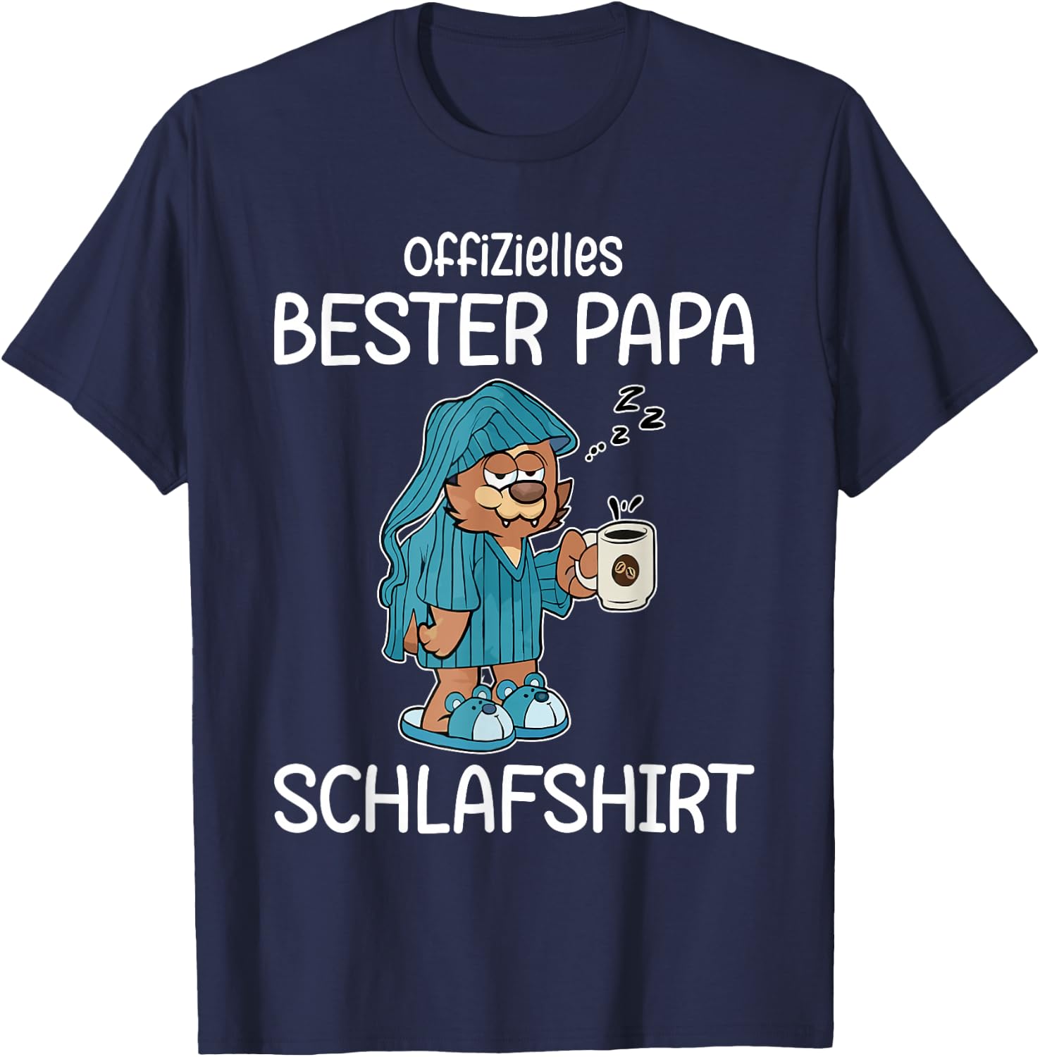 Funny Sleep Shirt Papa Official Best Dad Sleep , black T-Shirt - T-Shirt | Navy