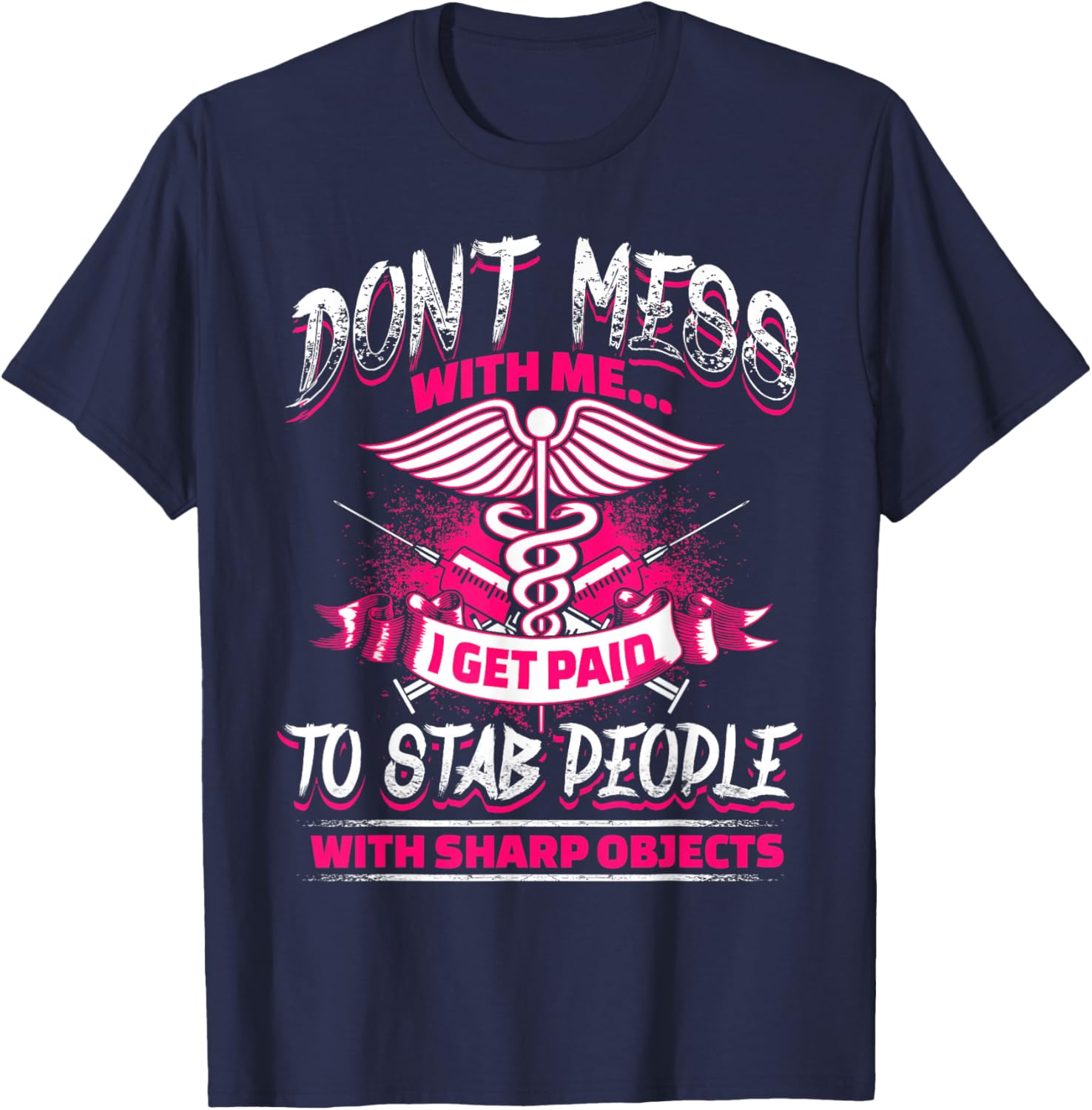 STAB PEOPLE Funny Nurses Nursing RN LVN T-Shirt - T-Shirt | Navy