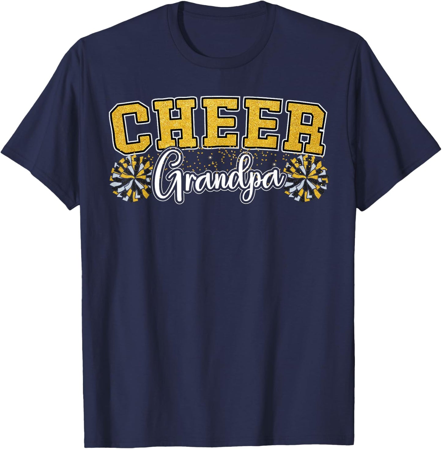 Cheer Grandpa My Favorite Cheerleader Calls Me G-pa Yellow T-Shirt - T-Shirt | Navy