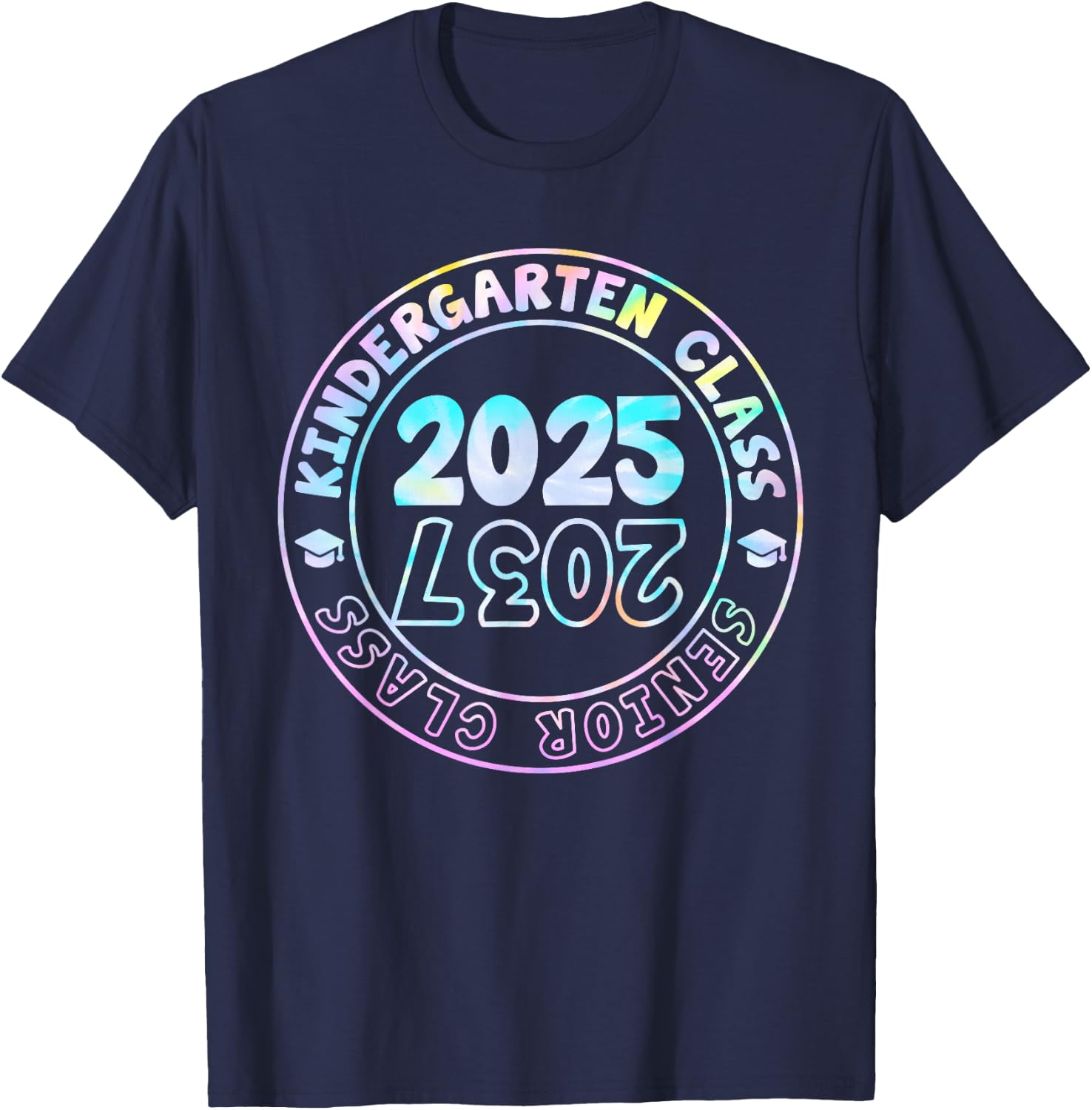 Kindergarten Graduation Class Of 2025 Senior Class of 2037 T-Shirt - T-Shirt | Navy