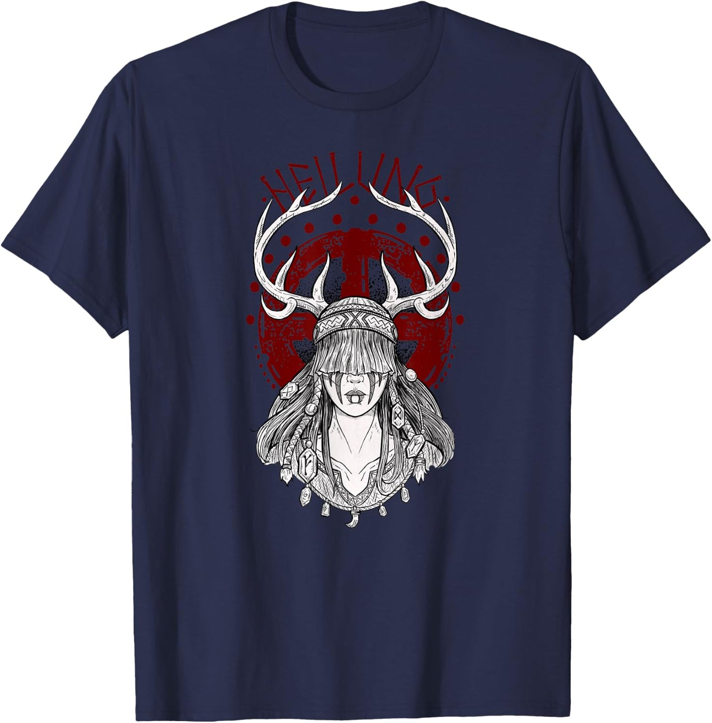 Nordic Shirt Shaman Girl Heilung , Black, S T-Shirt - T-Shirt | Navy