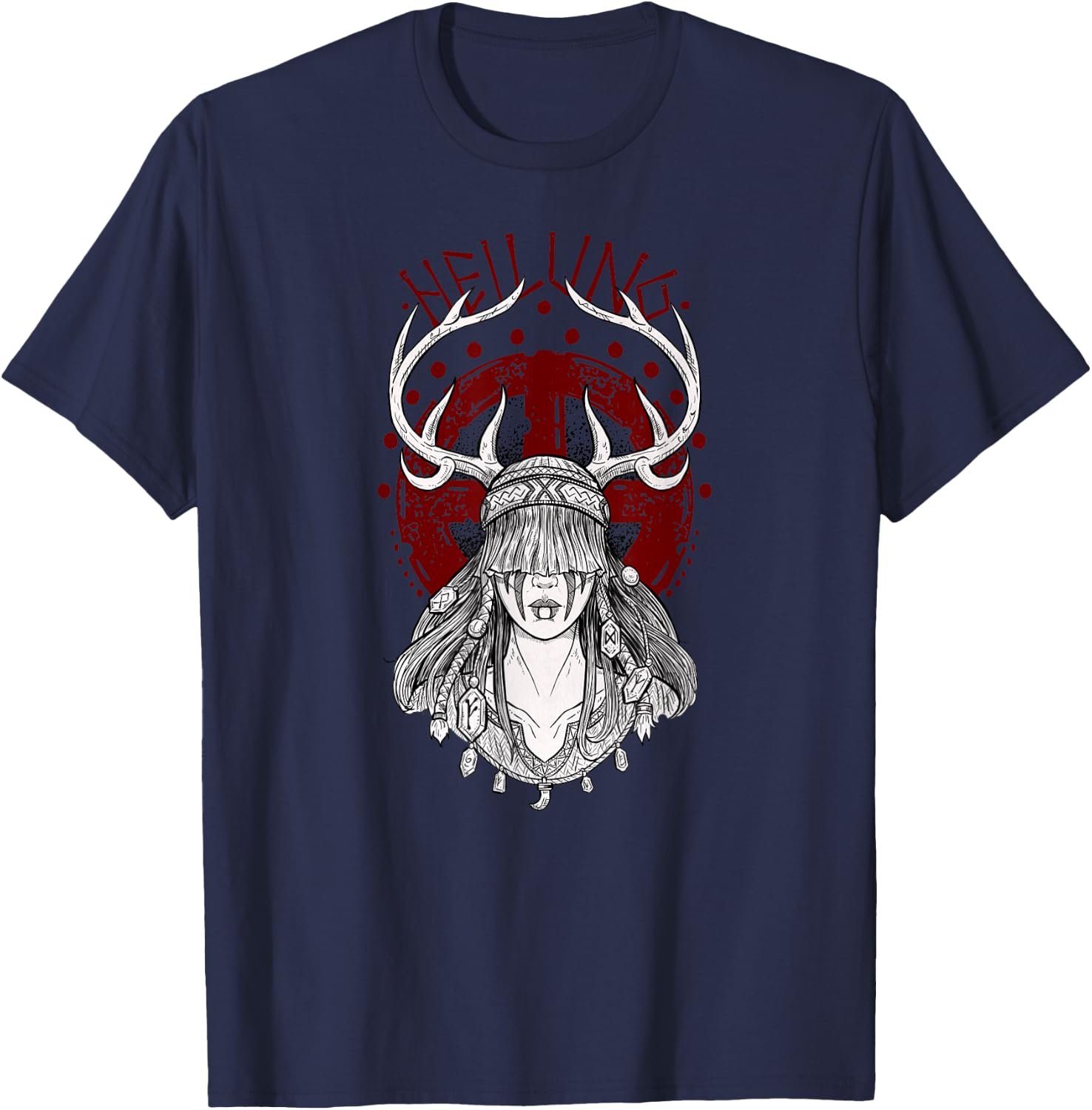 Nordic Shirt Shaman Girl Heilung , Black, S T-Shirt - T-Shirt | Navy