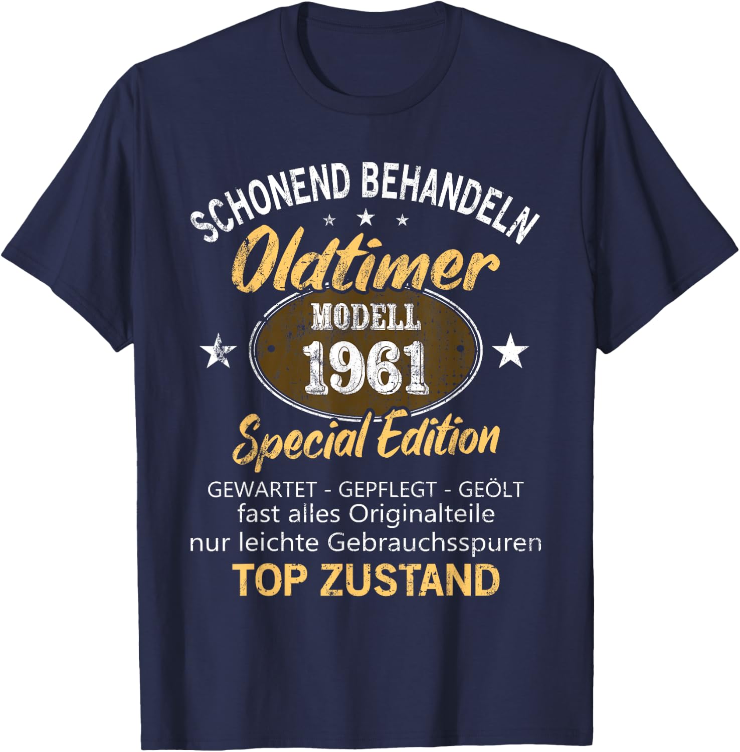 Oldtimer Baujahr 1961 Geboren Jahrgang 1961 Geburtstag T-Shirt - T-Shirt | Navy