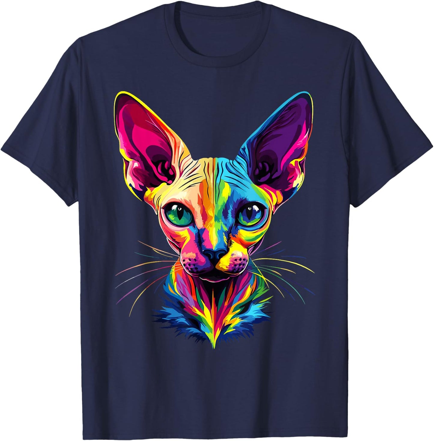 Sphynx Cat Sphynx Cat Canadian Cat Sweet Cats Sphynx , Black, S T-Shirt - T-Shirt | Navy