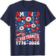 250 Years America 1776-2026 Floral Women 4th of July 250th T-Shirt - T-Shirt | Navy
