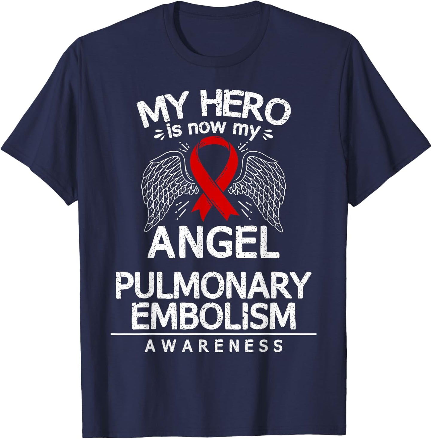 Pulmonary Embolism Survivor PE Awareness Ribbon T-Shirt - T-Shirt | Navy