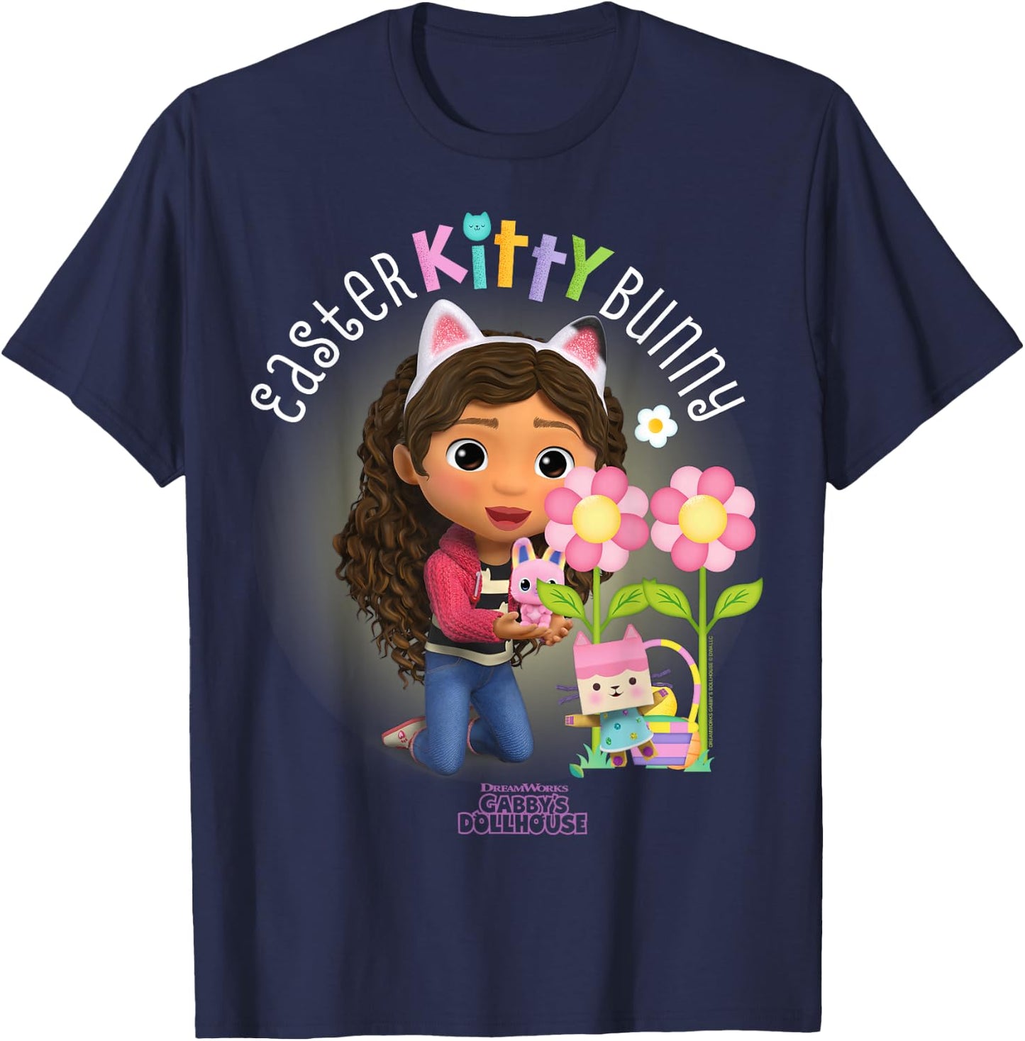 DreamWorks Gabby's Dollhouse Easter Kitty Bunny T-Shirt - T-Shirt | Navy