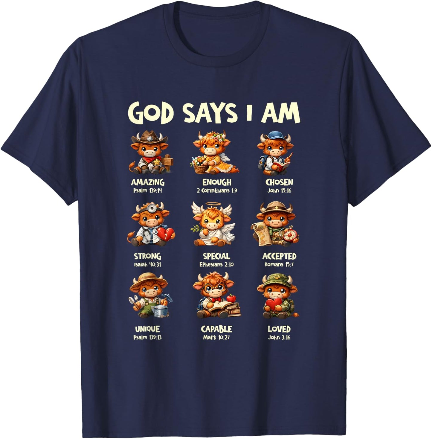 Scottish Cow T-Shirt - T-Shirt | Navy