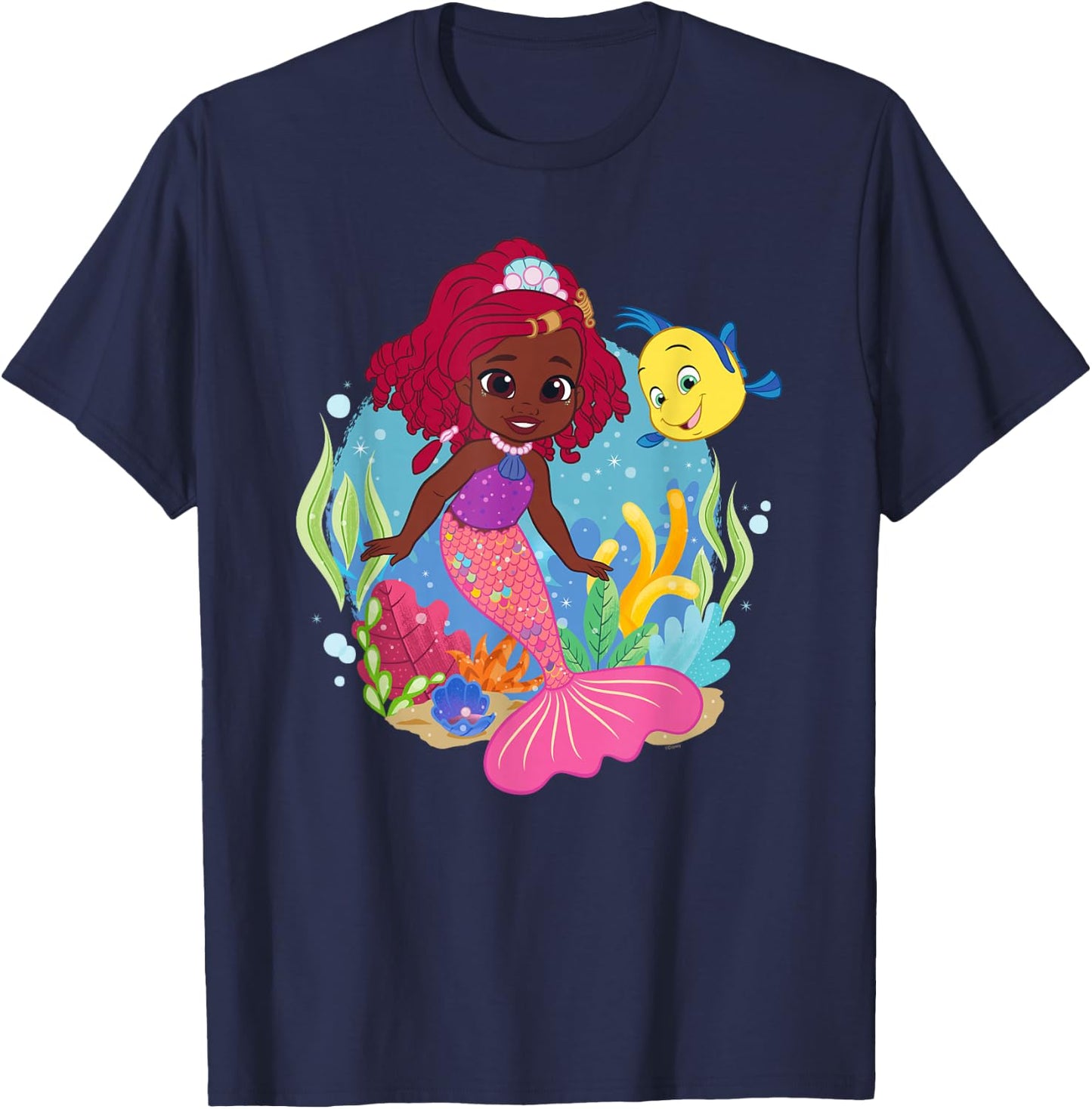 Disney Junior’s Ariel and Flounder Undersea Friends T-Shirt - T-Shirt | Navy