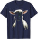 Sheep Portrait Animal Motif Illustration Sheep T-Shirt - T-Shirt | Navy